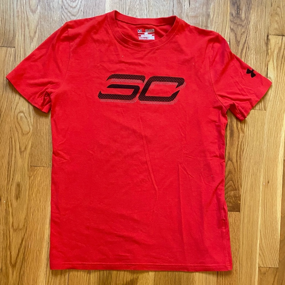 Under Armour Steph Curry Boys Red Shirt